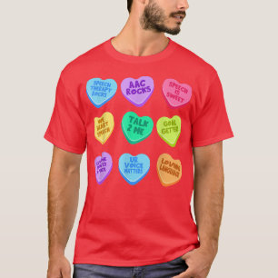 SLP Valentines Day Pastel Candy Heart SLPA SpeechL T-Shirt