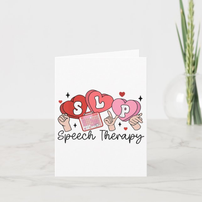 Slp Valentines Day Speech Language Pathologist Stu Card (Front)
