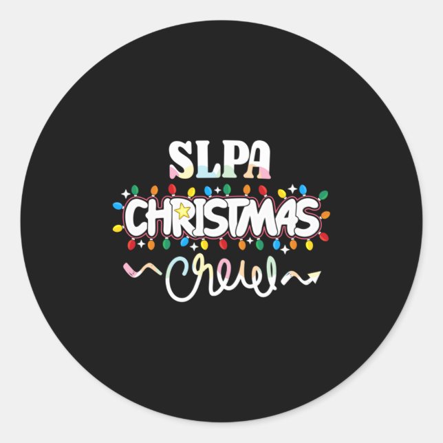 Slpa Christmas Crew Speech Pathology Istant Xma  Classic Round Sticker (Front)