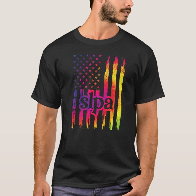 Slpa Us Flag Speech Language Pathology Assistant T-Shirt (Front)