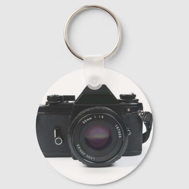 slr photo camera - classic design key ring (Front)