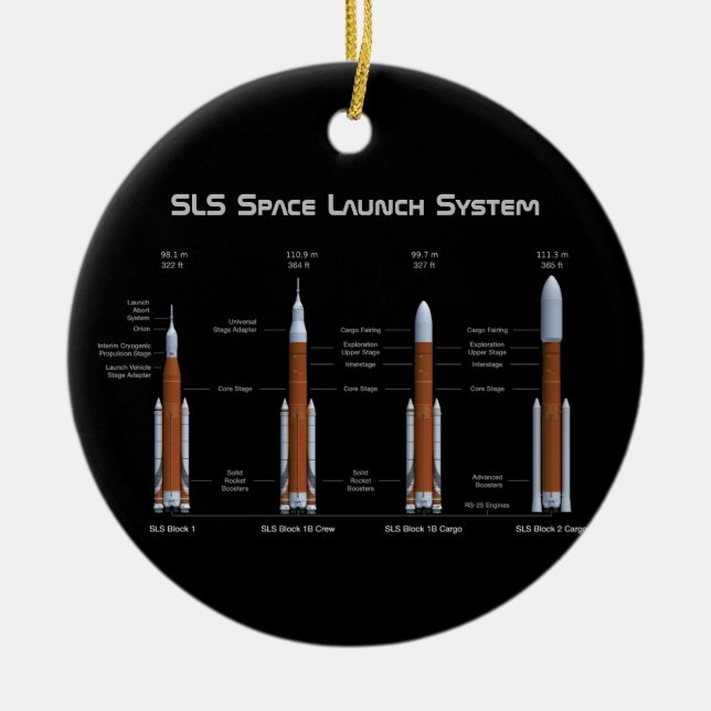 SLS Space Launch System Ceramic Ornament (Front)
