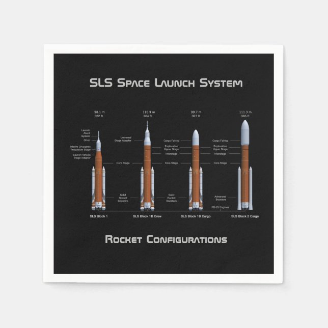 SLS Space Launch System Rockets Napkin (Front)