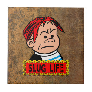 "Slug Life" Faux Leather  Ceramic Tile
