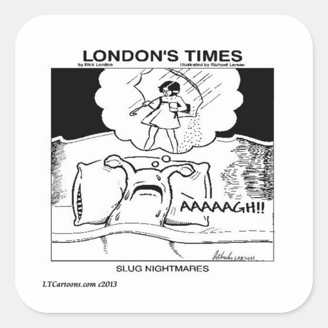 Slug Nightmares Classic LTCartoons Comic Square Sticker (Front)