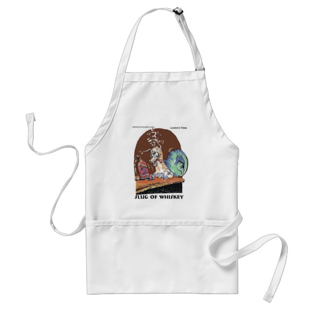 Slug Of Whiskey Funny Snail Gifts & Tees Standard Apron (Front)