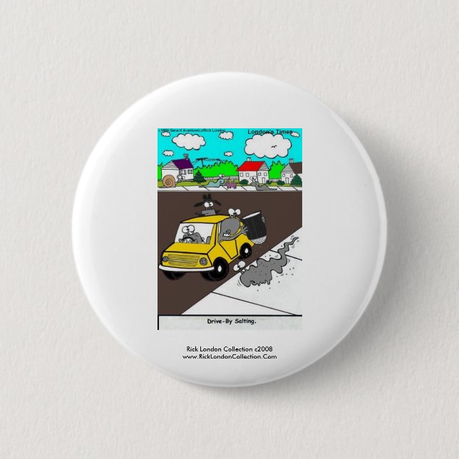 Slug/Snail Quality Funny Cartoon Novelty Button (Front)