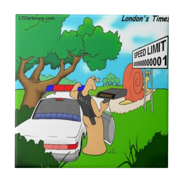 Slug Traffic Cop Funny Ceramic Tile (Front)