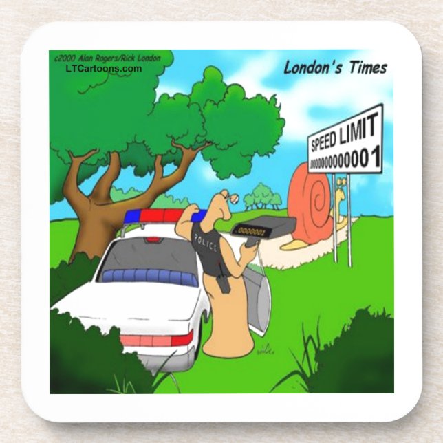 Slug Traffic Cop Funny Coaster (Front)