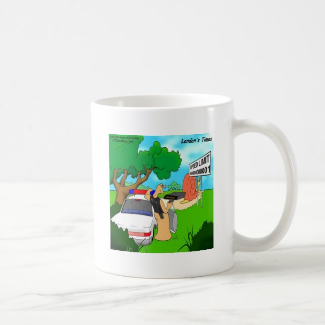 Slug Traffic Cop Funny Coffee Mug (Right)