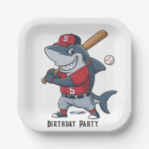 Slugger Shark Birthday Bash Paper Plate