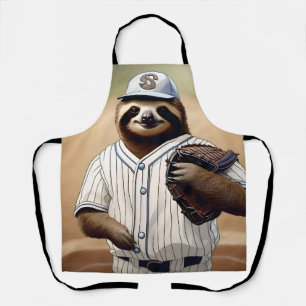 "Slugger Sloth: Slow and Steady at the Plate" Apron
