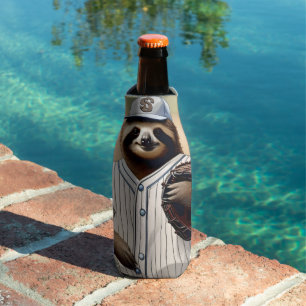 "Slugger Sloth: Slow and Steady at the Plate" Bottle Cooler
