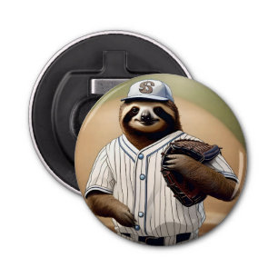 "Slugger Sloth: Slow and Steady at the Plate" Bottle Opener