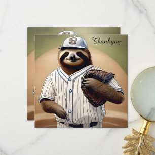 "Slugger Sloth: Slow and Steady at the Plate" Thank You Card