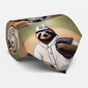 "Slugger Sloth: Slow and Steady at the Plate" Tie