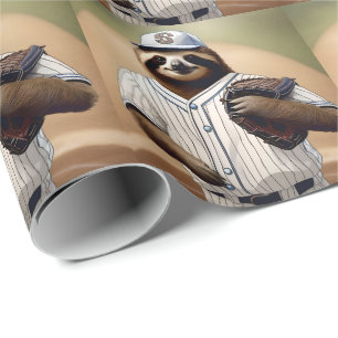 "Slugger Sloth: Slow and Steady at the Plate" Wrapping Paper