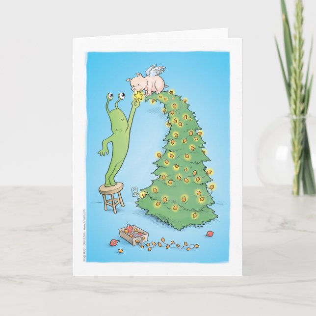 sluggo and the pigangel tree holiday card (Front)
