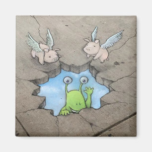 sluggo's skyhole (with pigs) magnet