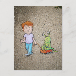 sluggo's wagon ride postcard