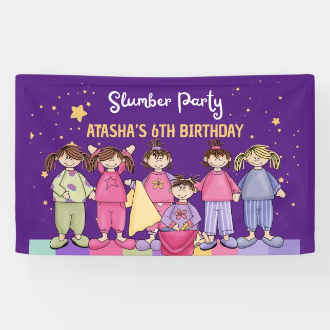 Slumber Birthday Party  Banner (Horizontal)