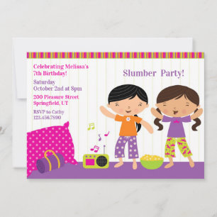 Slumber Birthday Party Flat Invitation