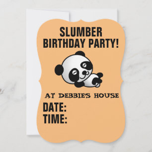 SLUMBER BIRTHDAY PARTY PANDA BEAR INVITATIONS