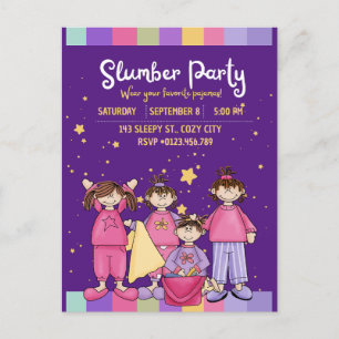 Slumber Birthday Party Postcard