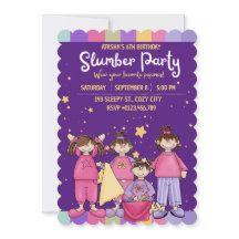 Slumber Birthday Party with Friends Invitation