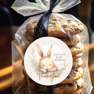 Slumber Bunny Baby Shower Classic Round Sticker