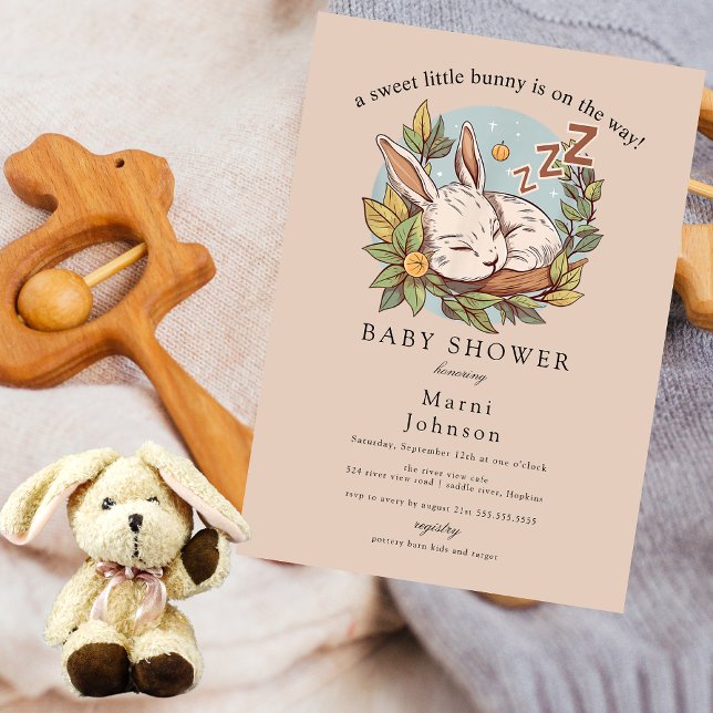 Slumber Bunny Baby Shower Invitation  (Creator Uploaded)