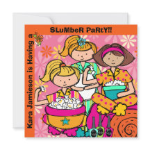 Slumber Party Birthday Customised Invites