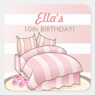 Slumber Party Birthday favour stickers