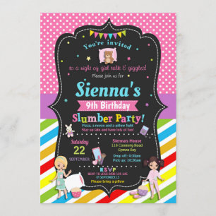 Slumber Party Birthday Invitations Girls