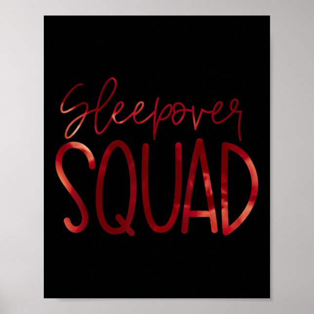 Slumber Party Crew Sleepover Squad Pajama Hallowee Poster (Front)
