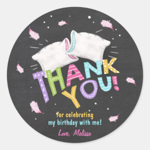Slumber Party Favour Tags Thank You Sticker pillow