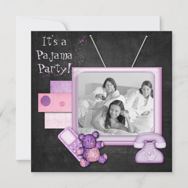 Slumber Party Fun Times Invitation (Front)