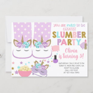 Slumber party girl birthday invitation. invitation