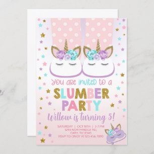 Slumber party girl birthday invite. invitation