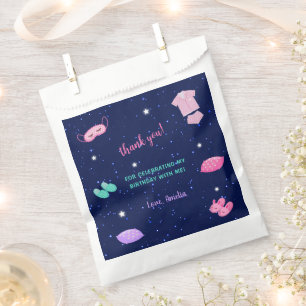 Slumber Party Girl Pink Purple Birthday Thank You Favour Bag