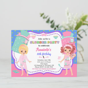 Slumber party invitation Sleepover birthday invite