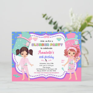 Slumber party invitation Sleepover birthday invite