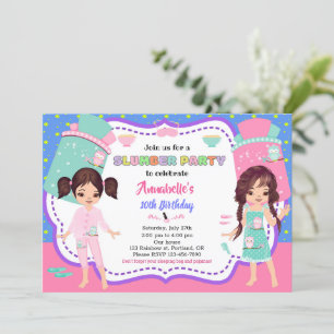 Slumber party invitation Sleepover birthday invite