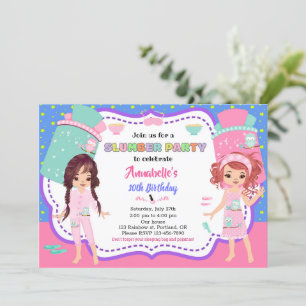 Slumber party invitation Sleepover birthday invite