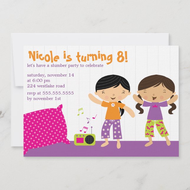 Slumber Party Invitations (Front)