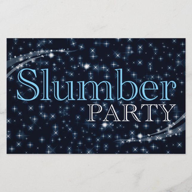 slumber party invitations : starshine (Front)