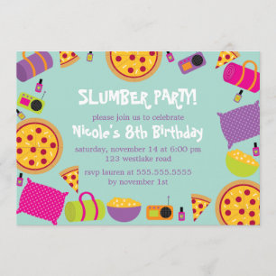 Slumber Party Kids Birthday Invitation