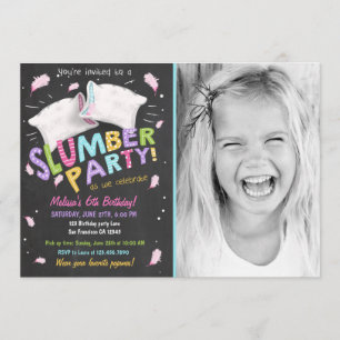 Slumber Party Pyjamas Sleepover Invitation