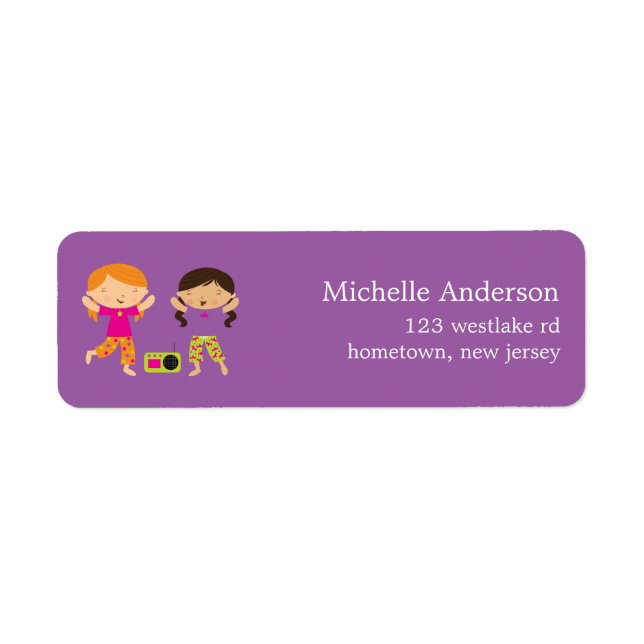 Slumber Party Return Address Label (Front)