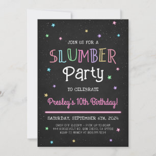 Slumber Party Sleepover Birthday Party Invitation